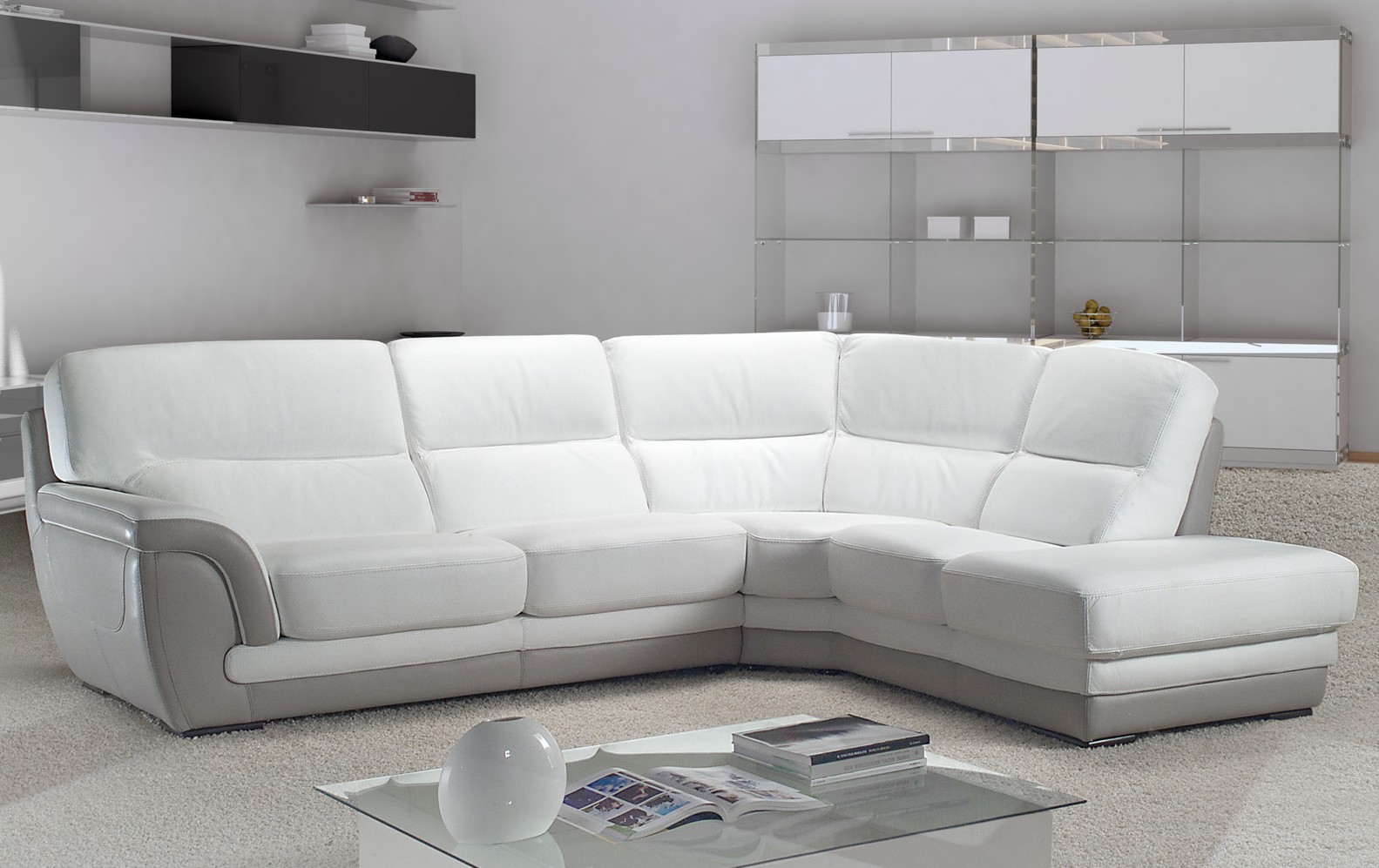 Salon d'angle cuir vachette "Wilson"