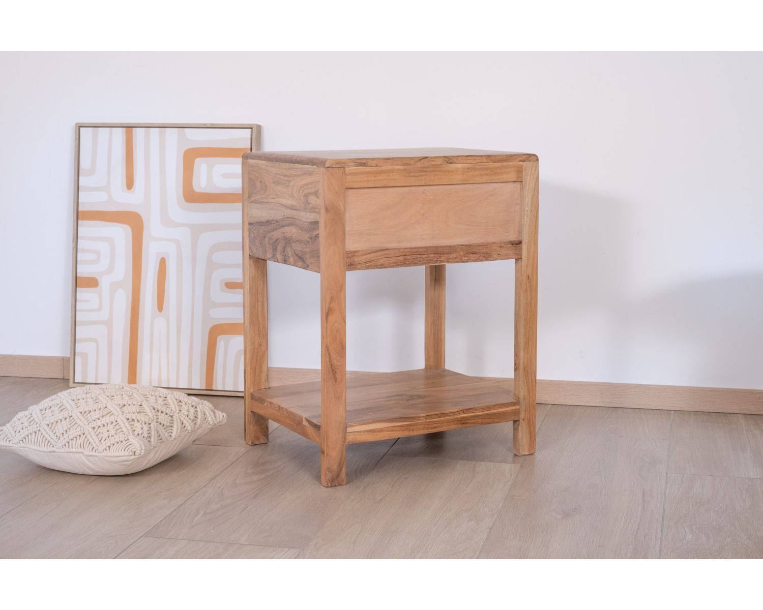 Table de chevet ou d'appoint en acacia avec tiroir "Conoa"