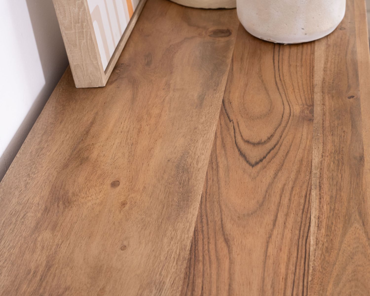 Commode 6 tiroirs "Conoa" acacia et pieds métal noir