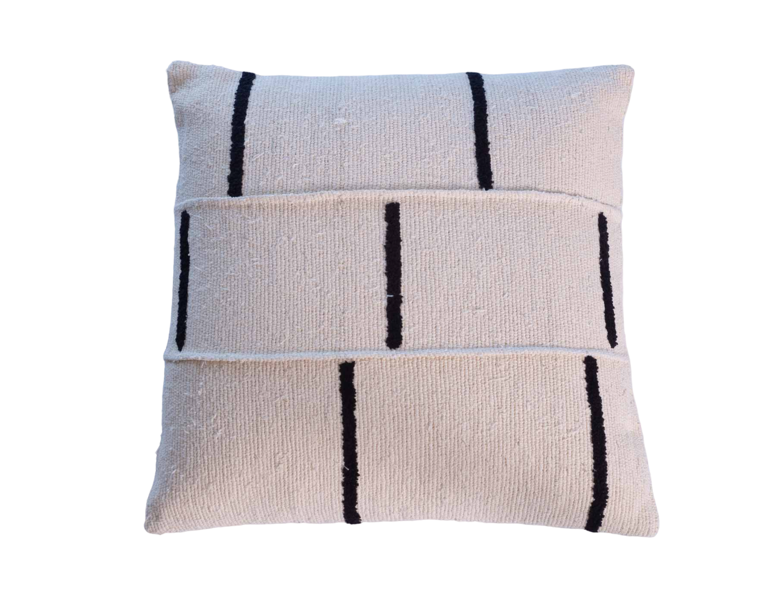 Coussin de canapé blanc cassé et noir "Chart" motif graphique