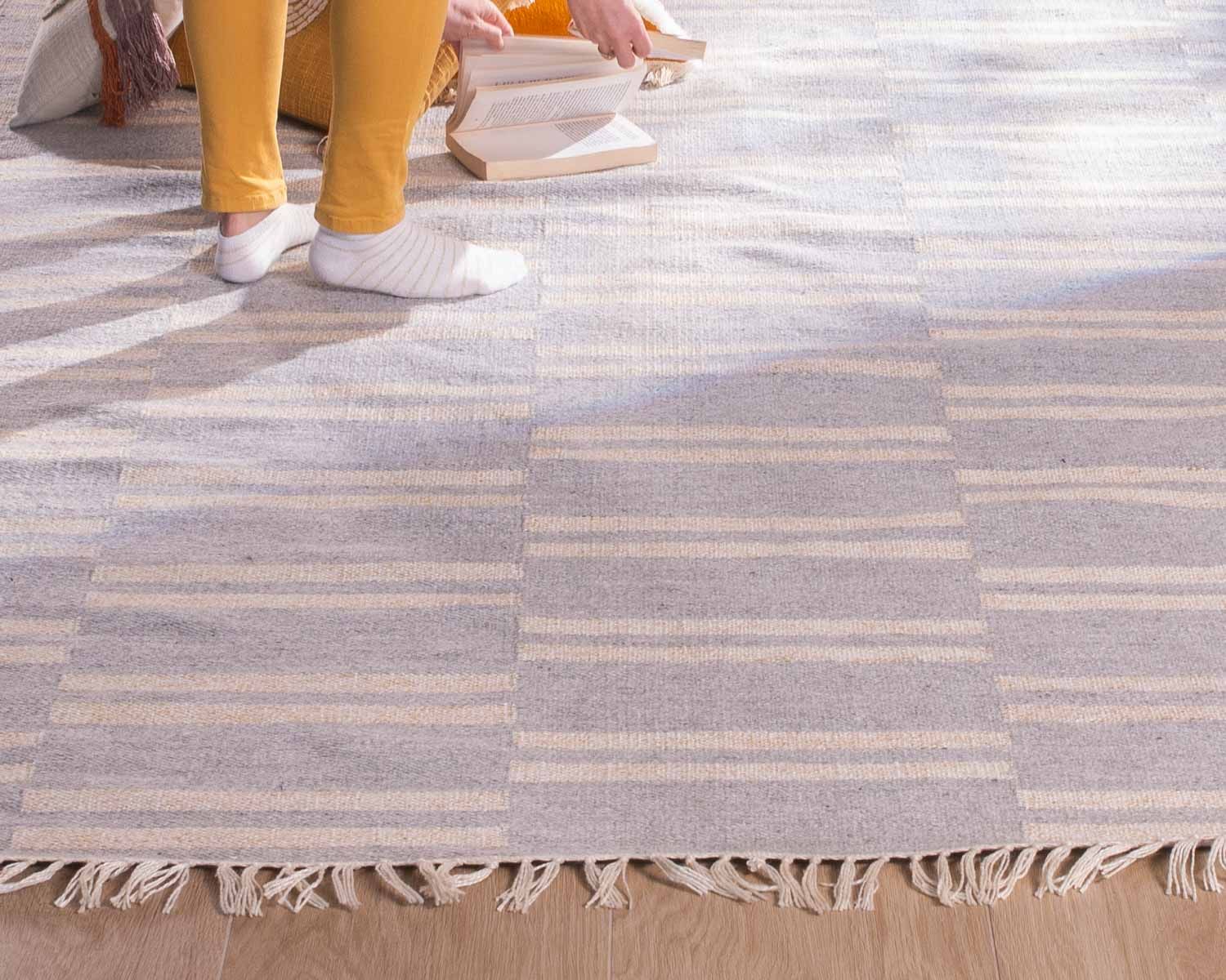 Grand tapis bicolore frangé 200 x 300 cm "Ethnic"