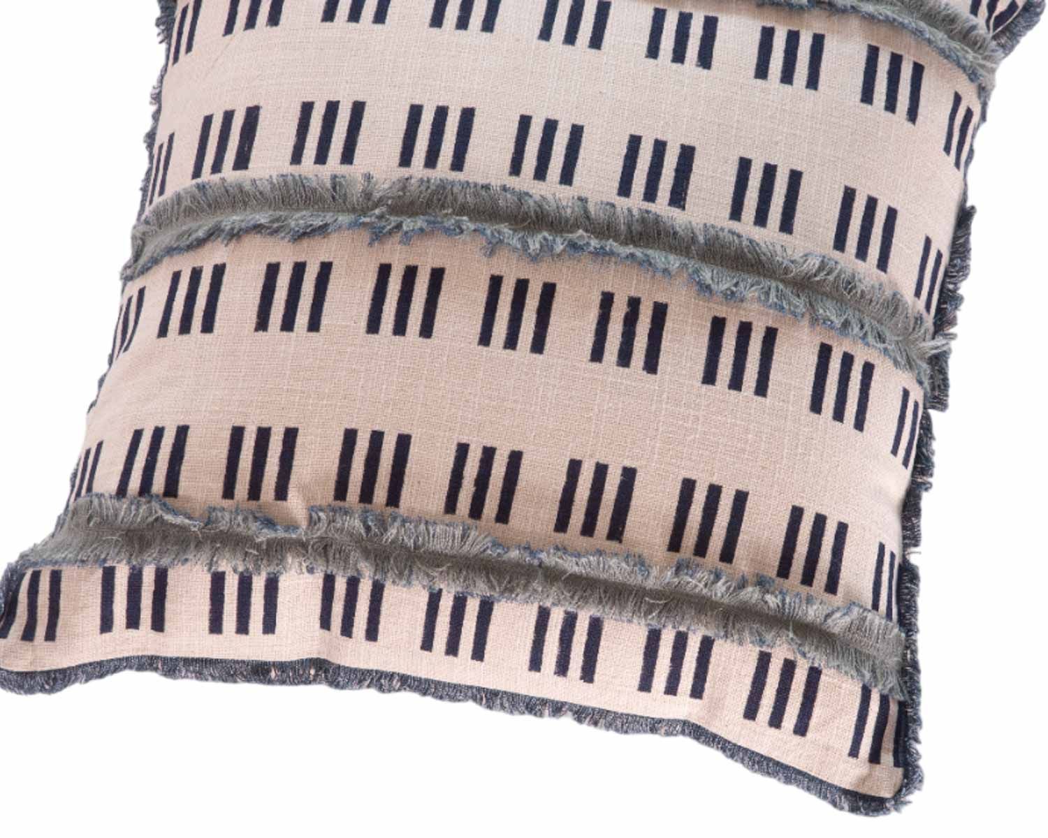 Coussin imprimé en coton et lin "Foreign" format carré 45x45cm