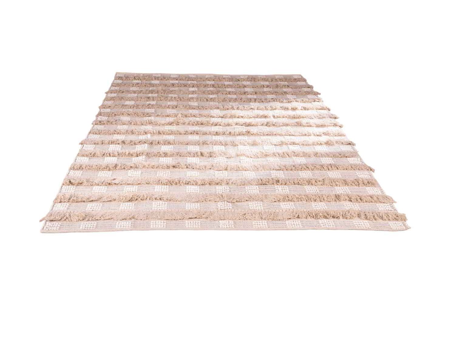 Tapis multi textures beige tissé main "Matis" format 200x300cm