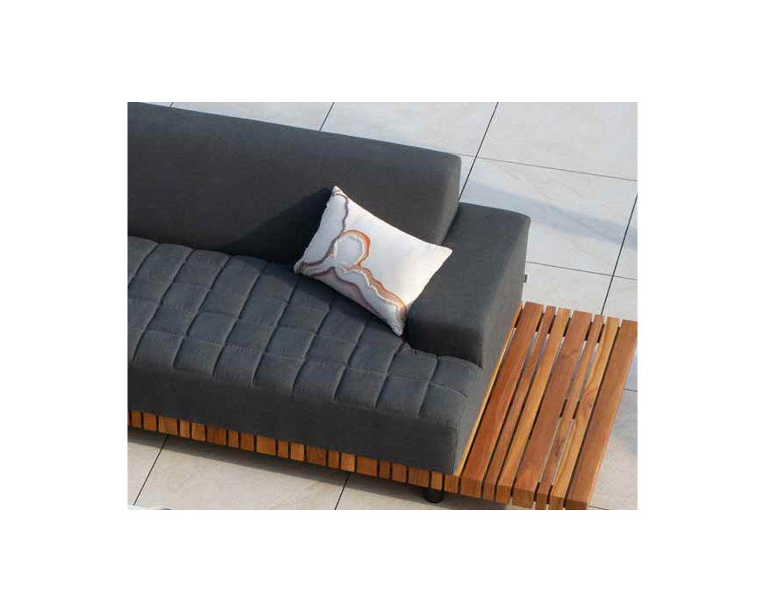 Coussin en tissu motif brodé et imprimé "Matis" 50 x 30 cm