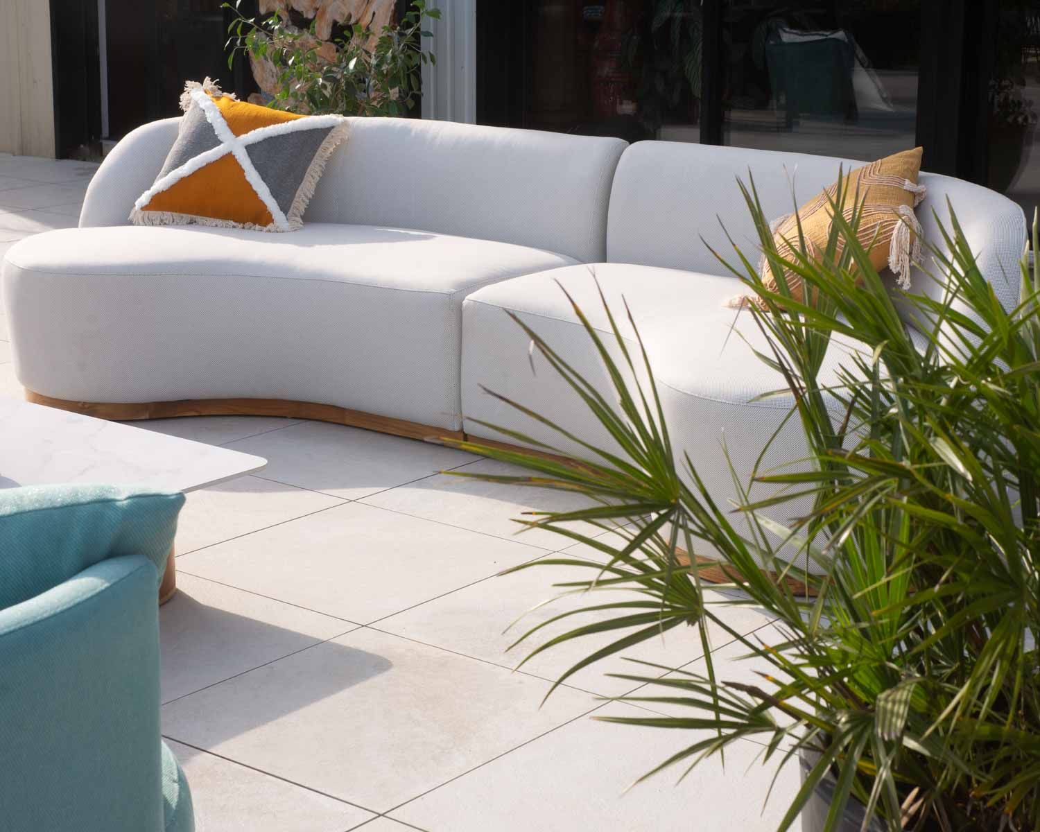 Coussin carré en coton bicolore avec franges "Ethnic" 45x45cm