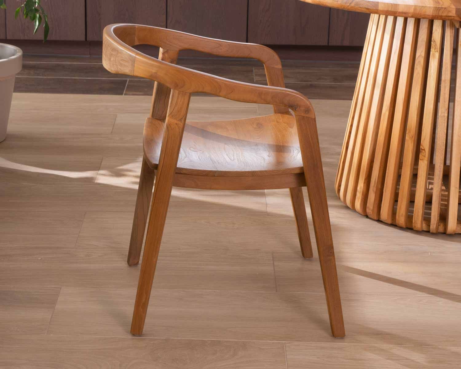 Chaise de repas en teck design esprit retro "Juan"