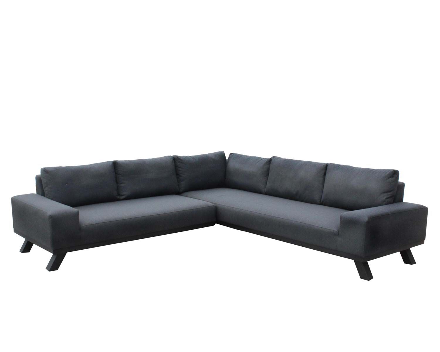 Canapé d'angle extérieur anthracite et noir tissu Sunbrella "Nusa Pedina"