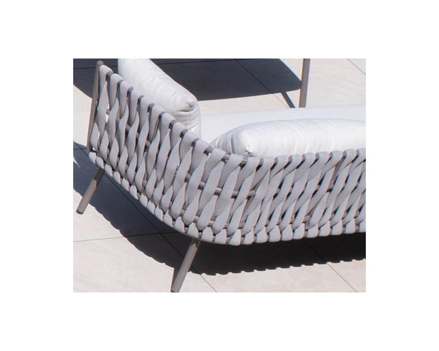 Salon d'extérieur haut de gamme corde tressée grise et aluminium "Chinon"