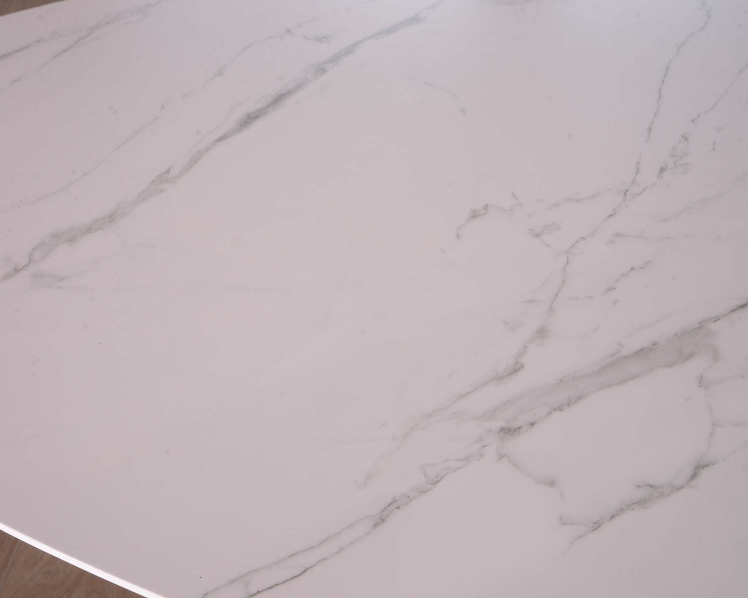 Table bateau blanche pieds 3D aluminium et plateau céramique 220 cm "Chinon"