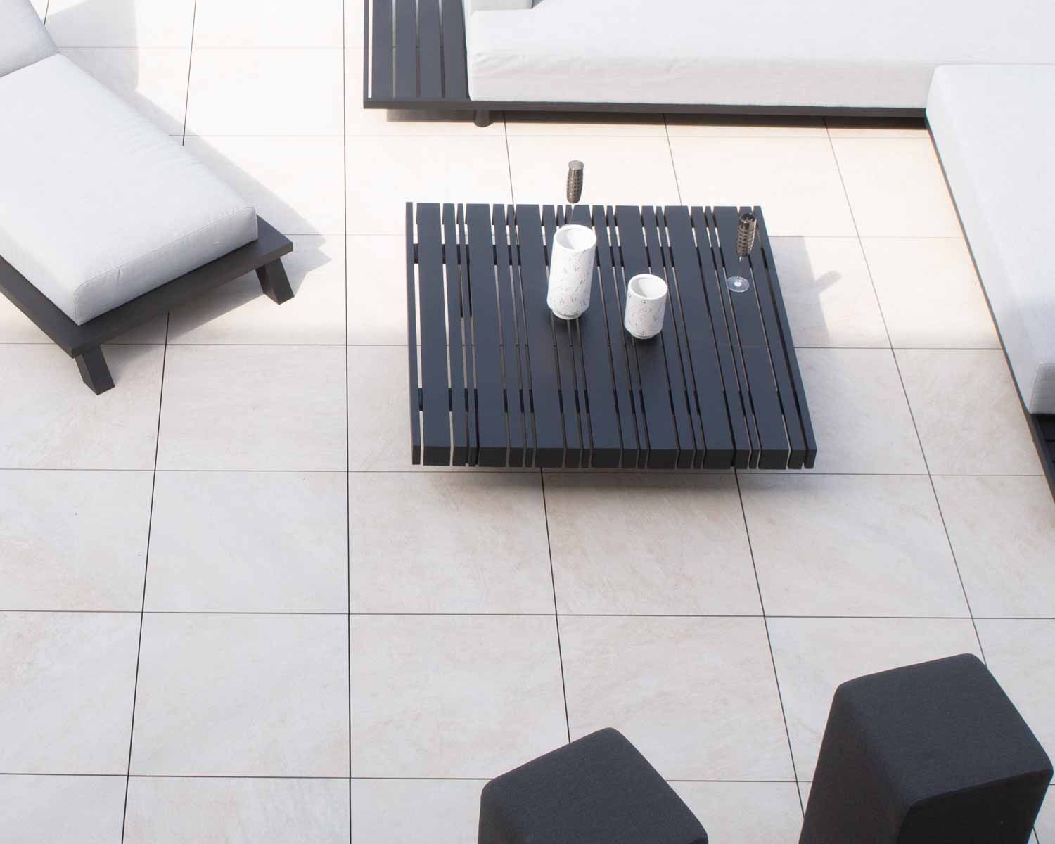 Table basse extérieur carrée en aluminium 120 x 120 cm "Sumbawa"