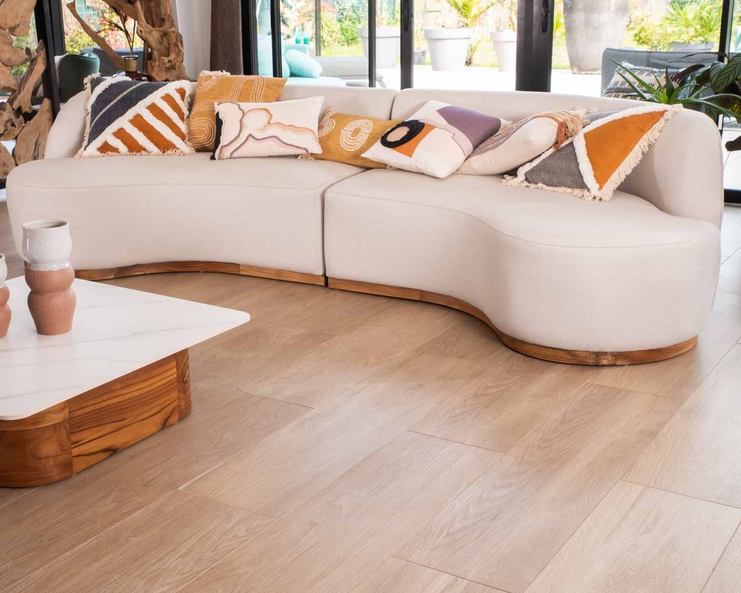 Coussin carré en coton bicolore avec franges "Ethnic" 45x45cm