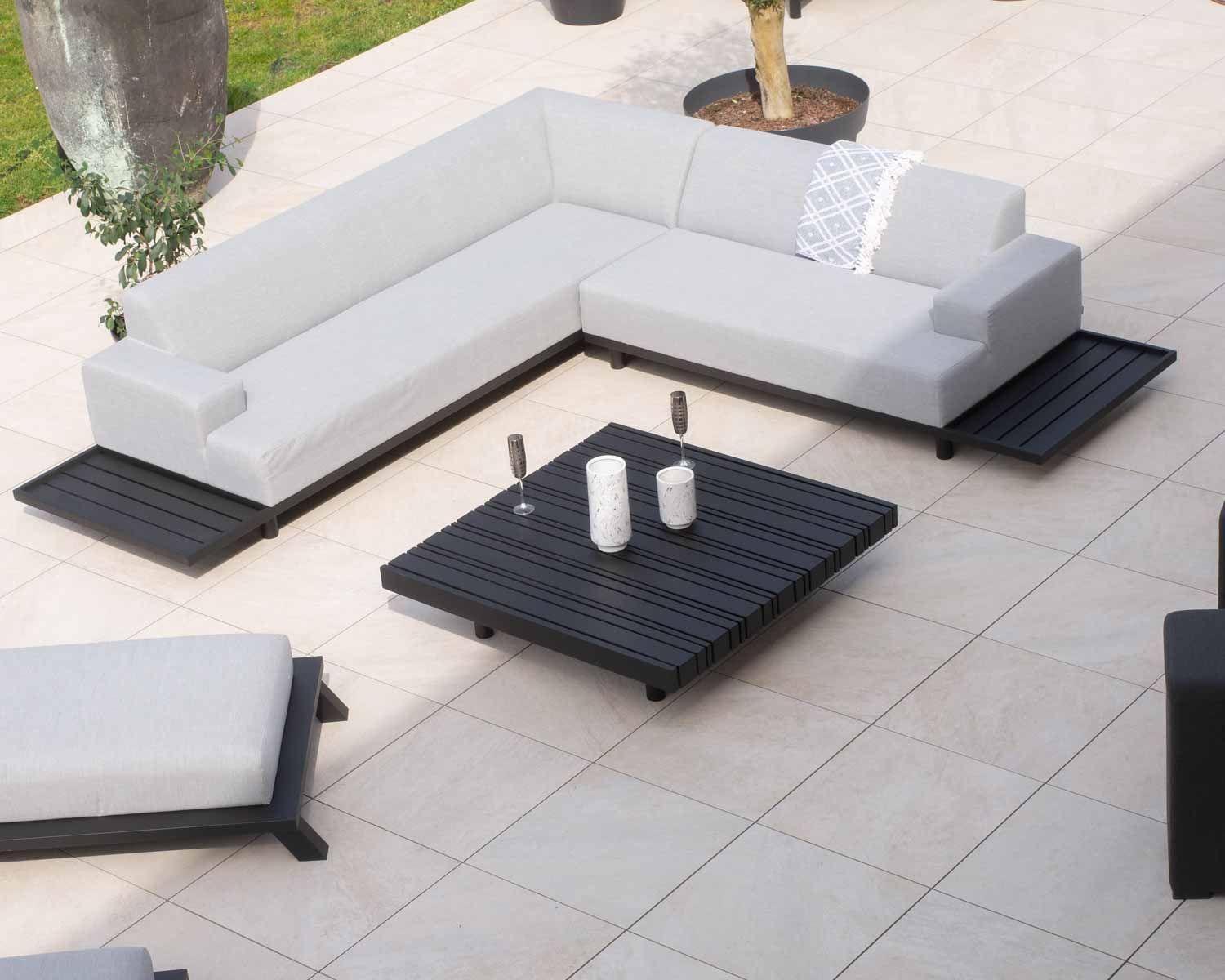 Table basse extérieur carrée en aluminium 120 x 120 cm "Sumbawa"