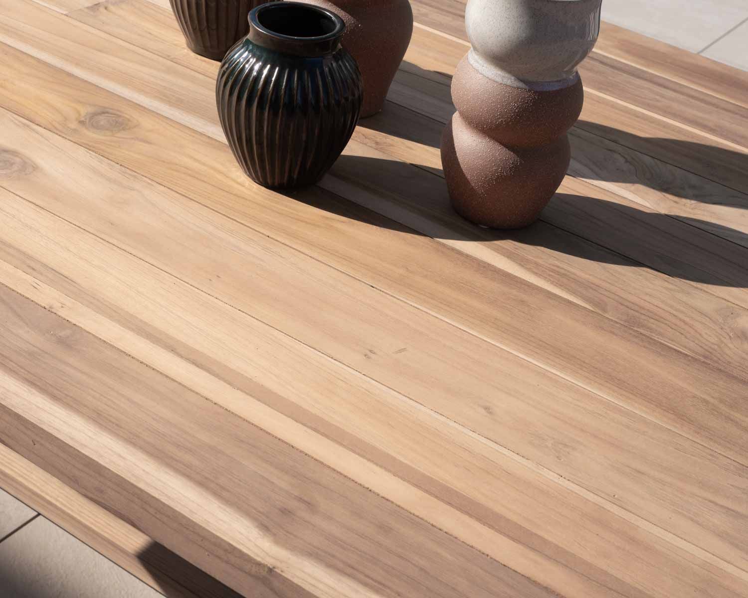 Table de repas extérieure rectangulaire en teck recyclé 260cm "Balangan Beach"