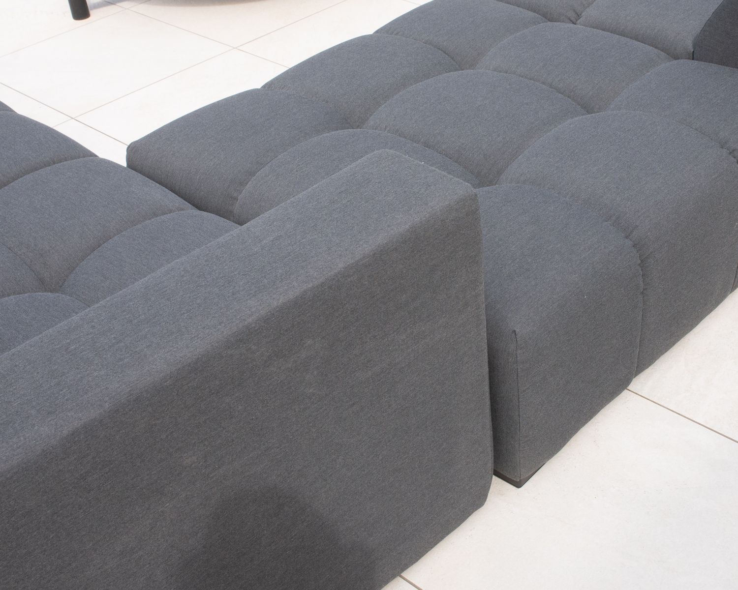 Canapé extérieur design retour gauche gris foncé "Lazy Beach"