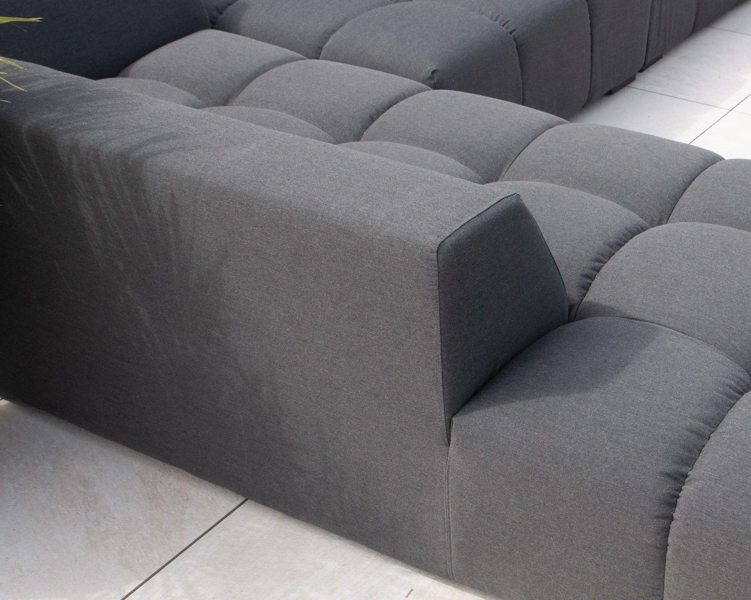 Canapé extérieur moderne retour droit gris foncé "Lazy Beach"