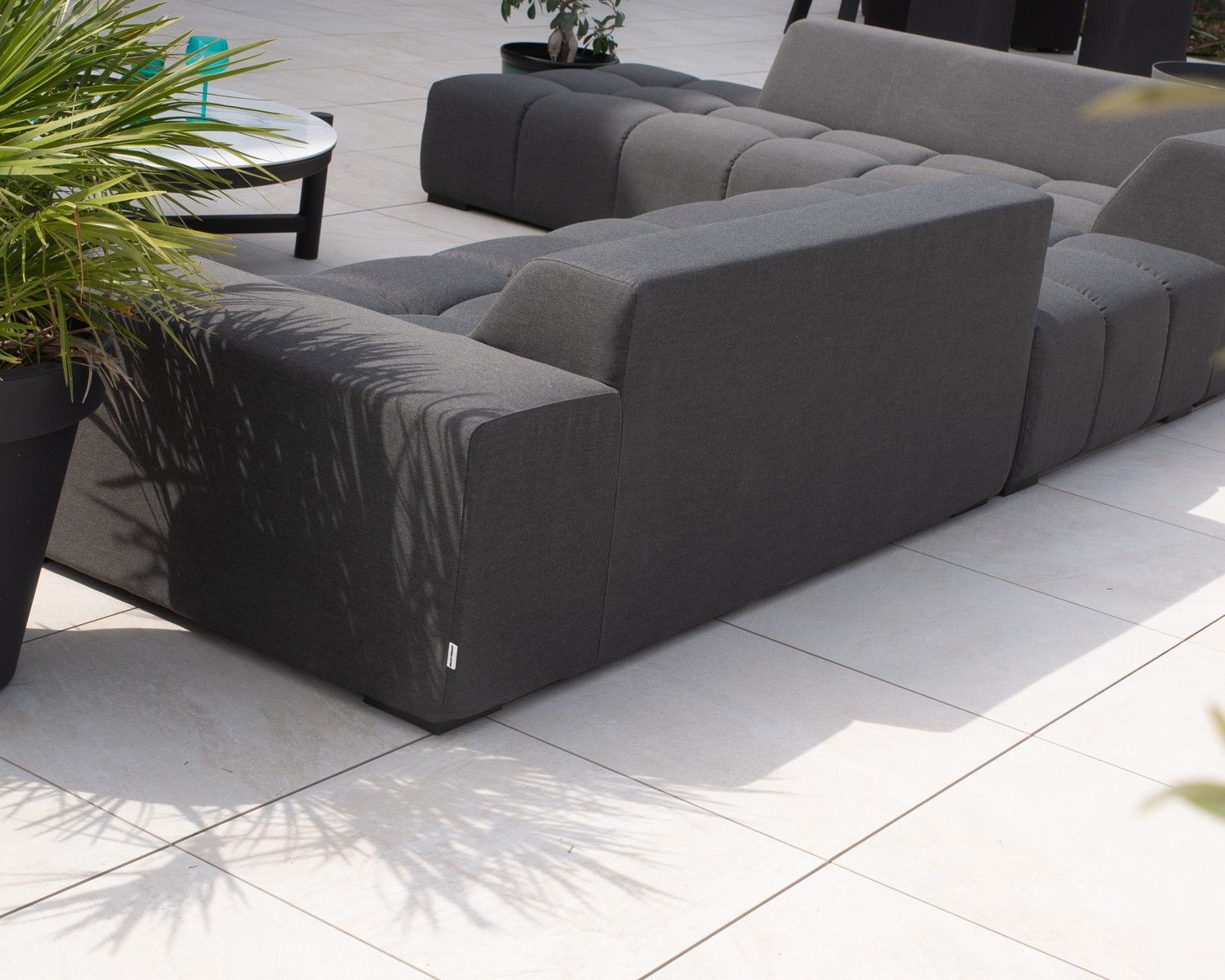 Canapé extérieur moderne retour droit gris foncé "Lazy Beach"
