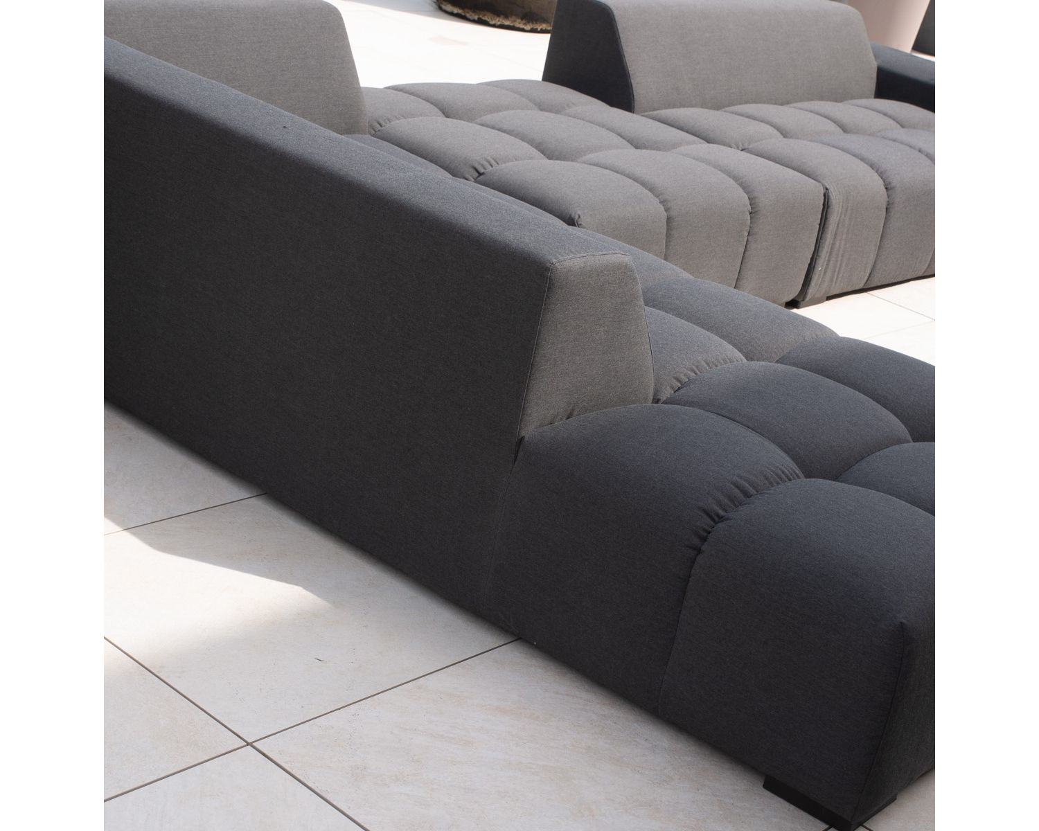 Canapé extérieur moderne retour droit gris foncé "Lazy Beach"