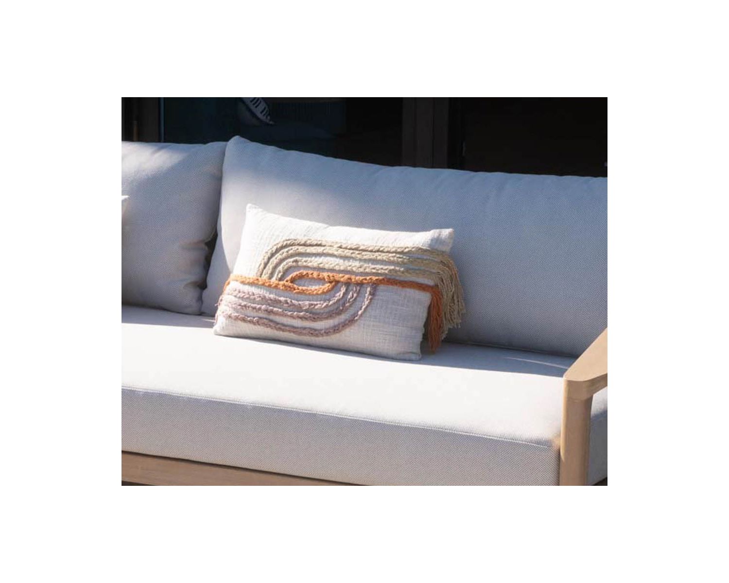 Coussin décoratif "Ethnic" coton coloré et brodé 50 x 30 cm