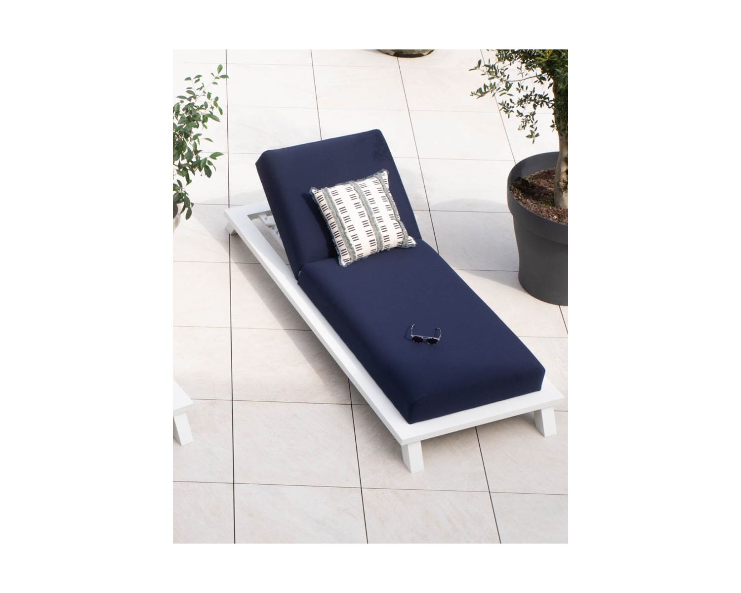 Coussin imprimé en coton et lin "Foreign" format carré 45x45cm