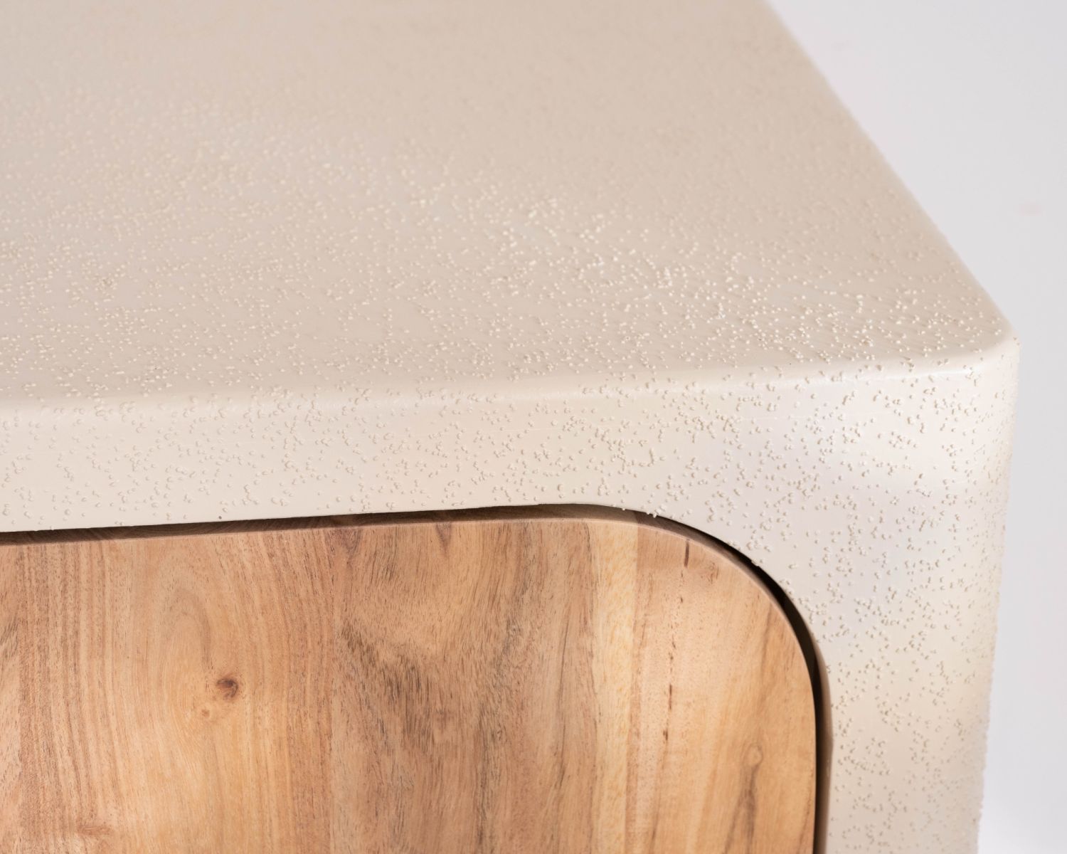 Meuble sous vasque 140 cm à suspendre "Miona" design organique aspect béton sablé