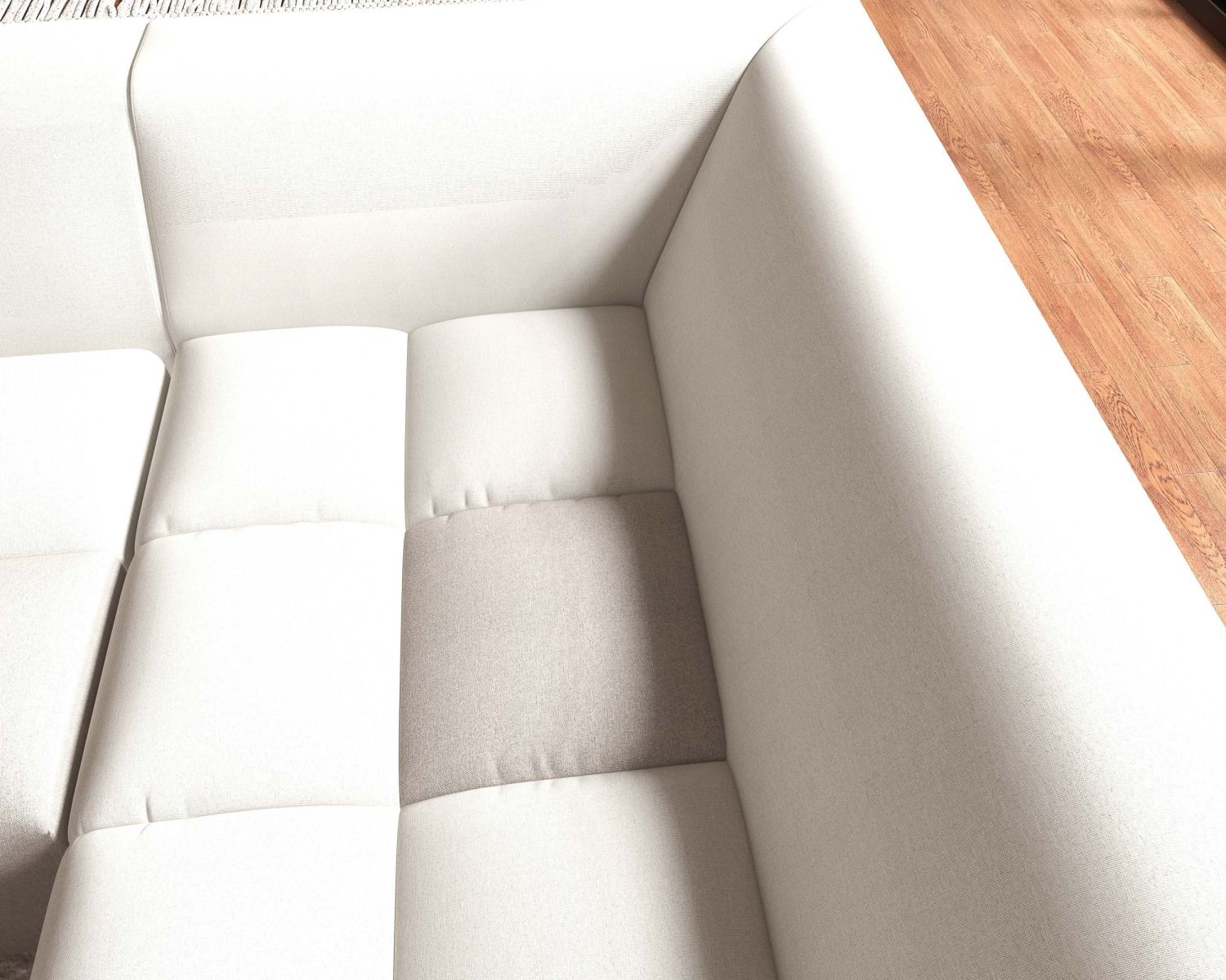 Canapé en angle avec méridienne design lounge & chill "Casa Nova" bicolore beige et gris