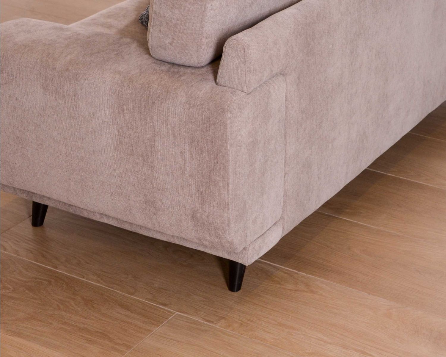 Canapé 2/3 places en tissu gris beige "Nogales" Casita 210cm