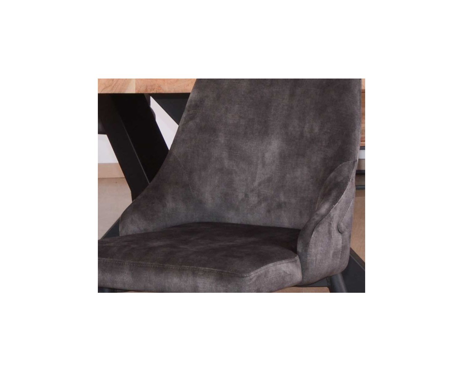 Lot de 2 chaises grises esprit scandinave avec dos capitonnés "Casta"