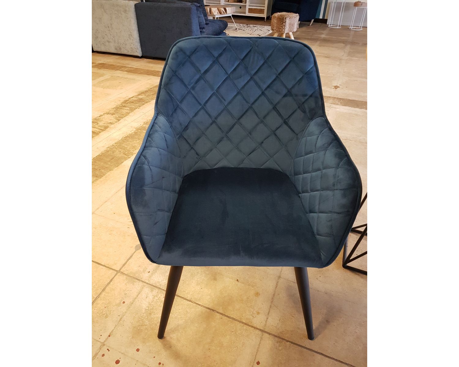 Chaise de repas bleu accoudoir "Sando"