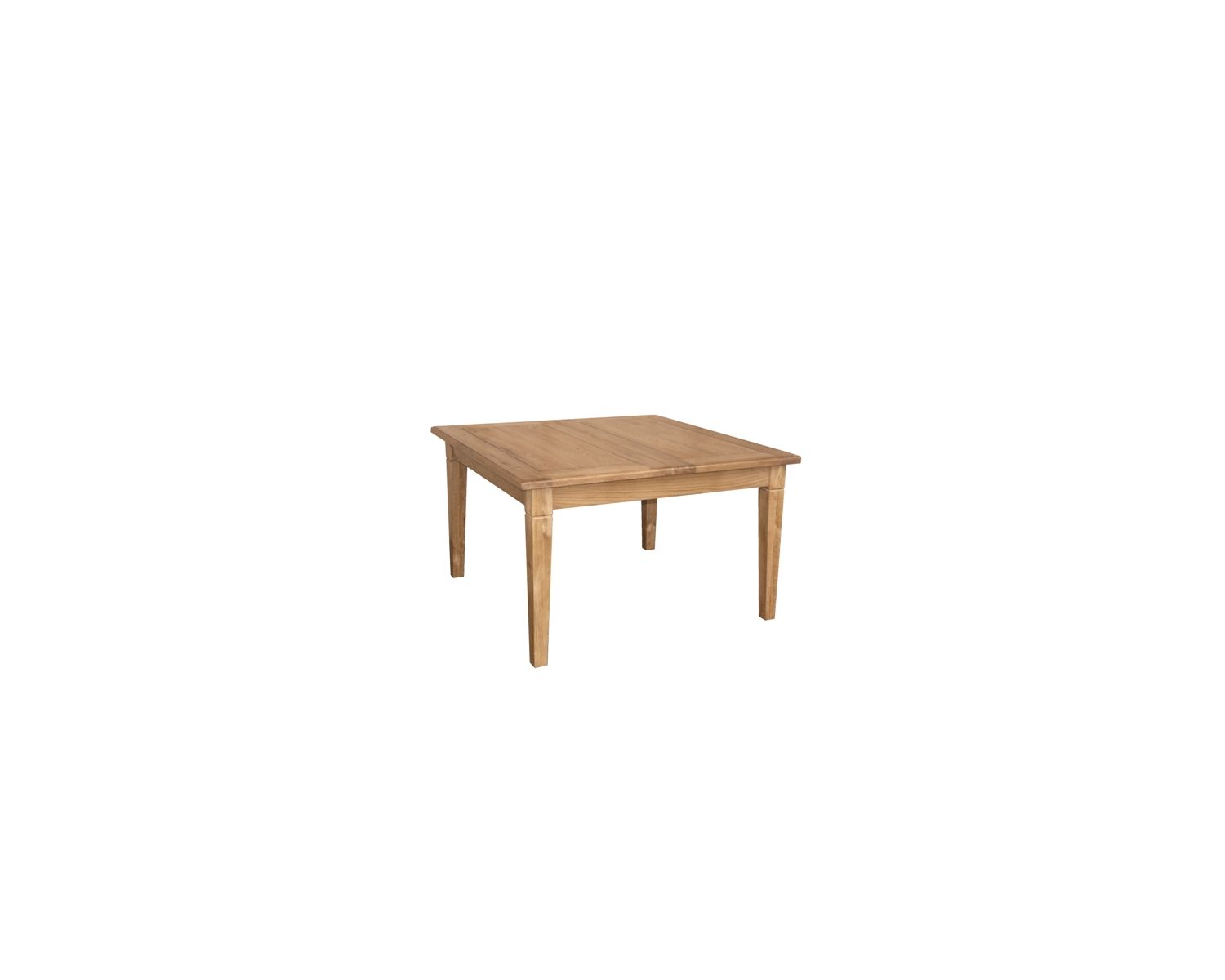 Table carrée chêne massif 125 avec allonge"Antique"
