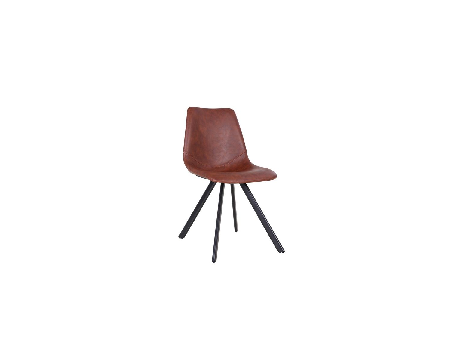 Lot de 2 chaises style rétro imitation cuir marron "Loin"