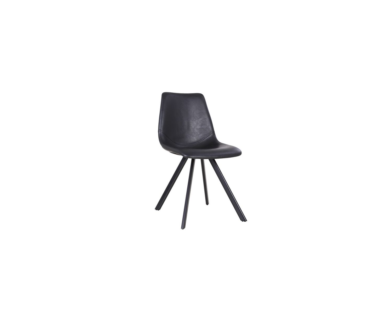 Lot de 2 chaises style moderne imitation cuir noir "Loin"