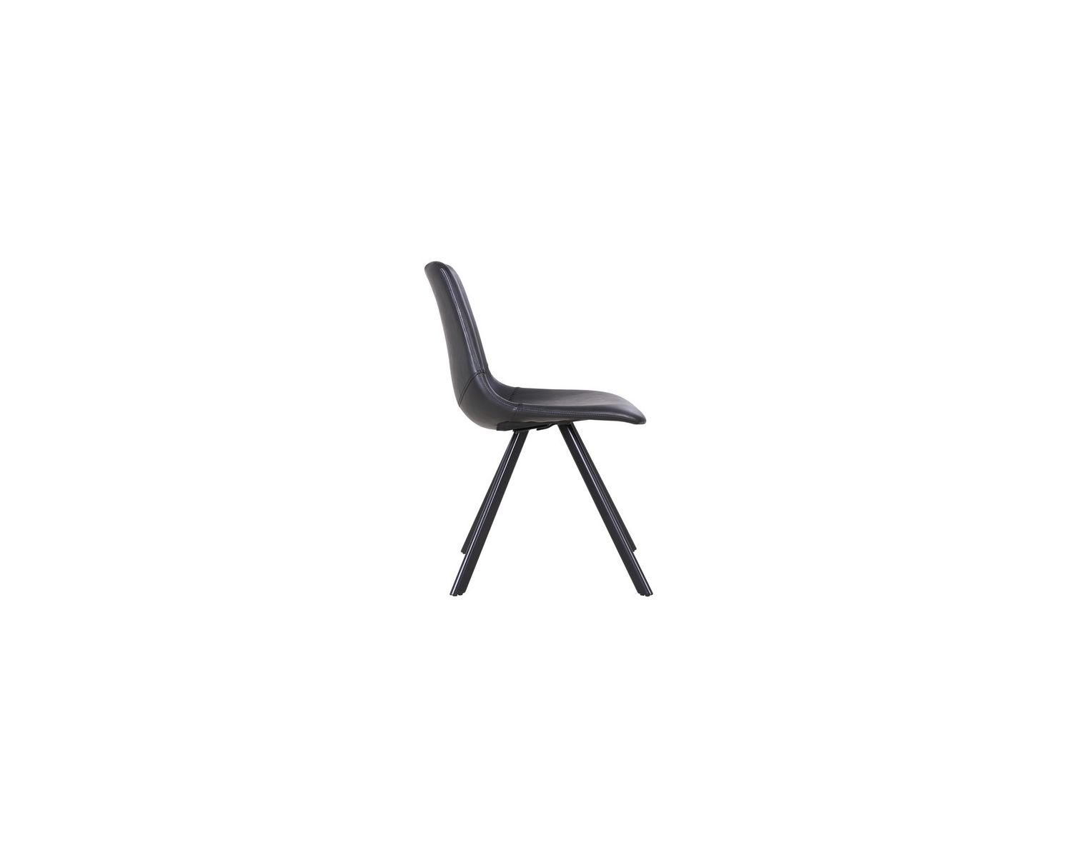Lot de 2 chaises style moderne imitation cuir noir "Loin"