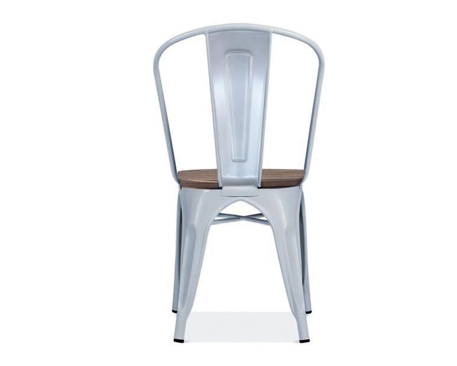 Chaise bistrot métal gris clair et bois massif "Industry"