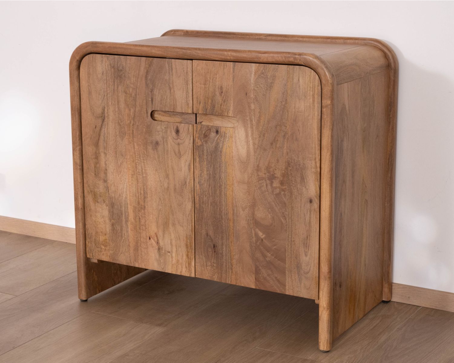 Meuble sous vasque 90 cm en manguier massif "Spelano" style néo-vintage