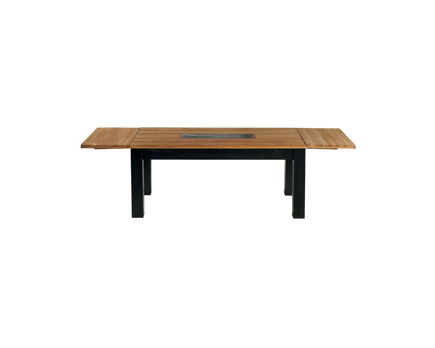 Table bois massif naturel et noir 180cm "Flix" style moderne