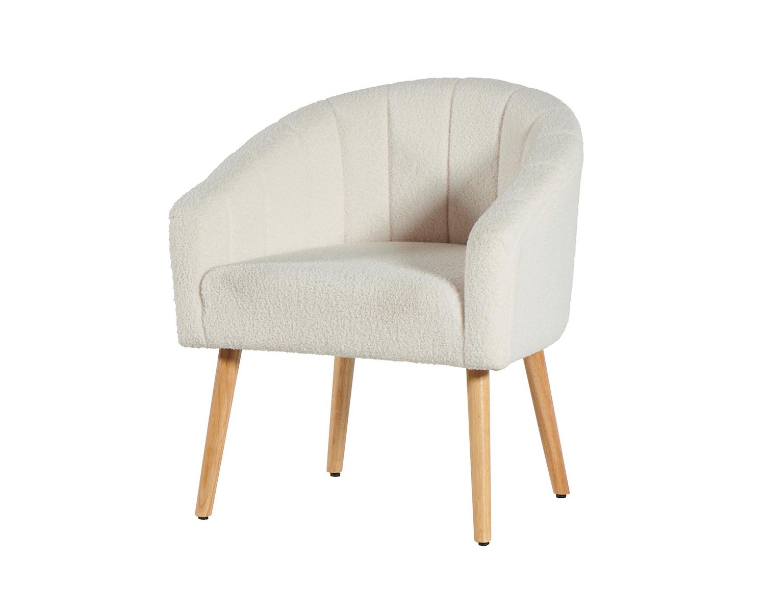 Fauteuil cocooning en tissu tout doux blanc "Alrow"
