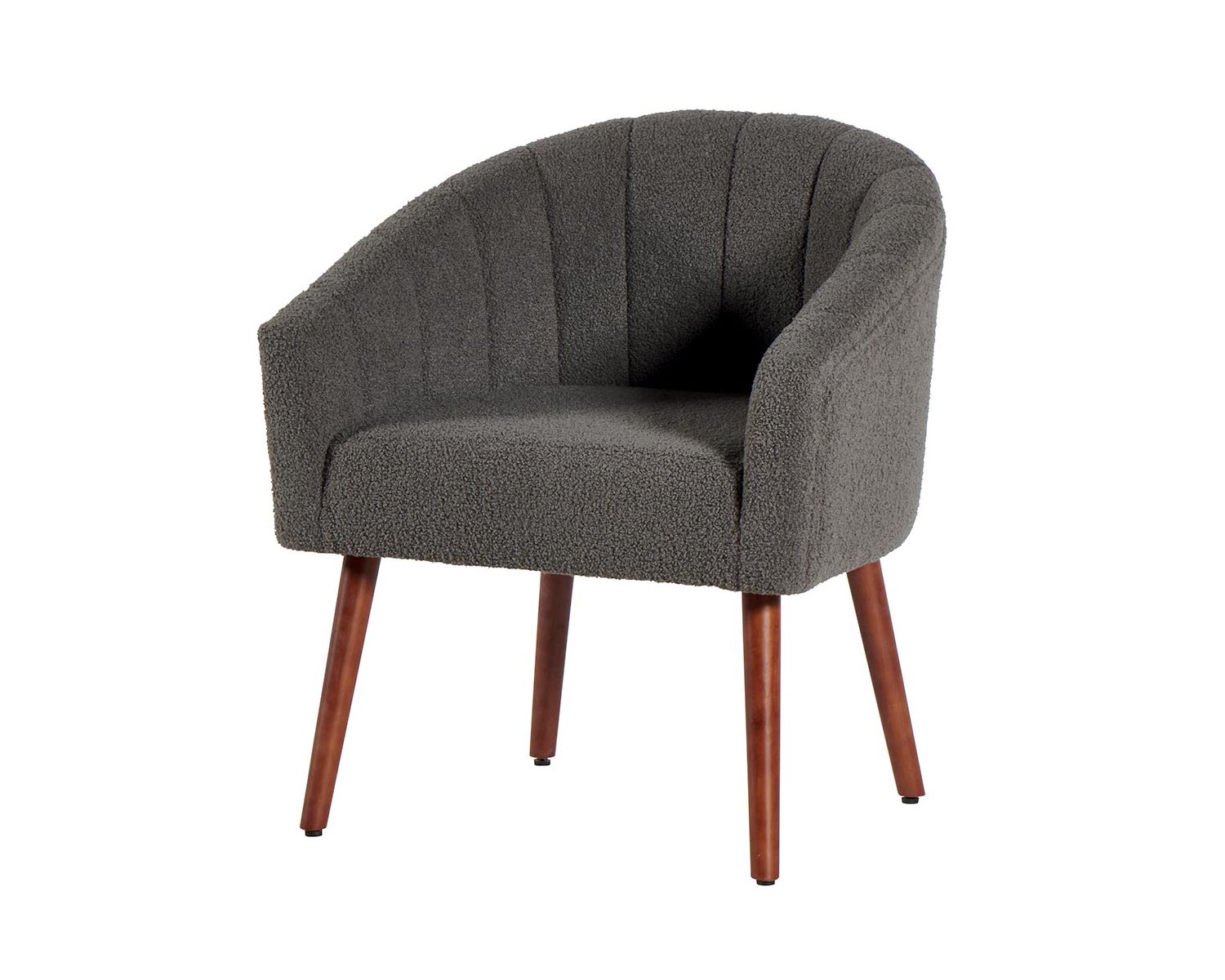 Fauteui style rétro chic gris foncé et bois "Alrow" Casita