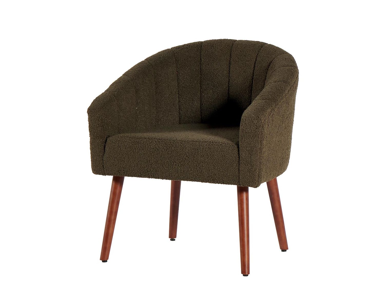 Fauteuil scandinave coloris kaki en tissu et bois "Alrow"