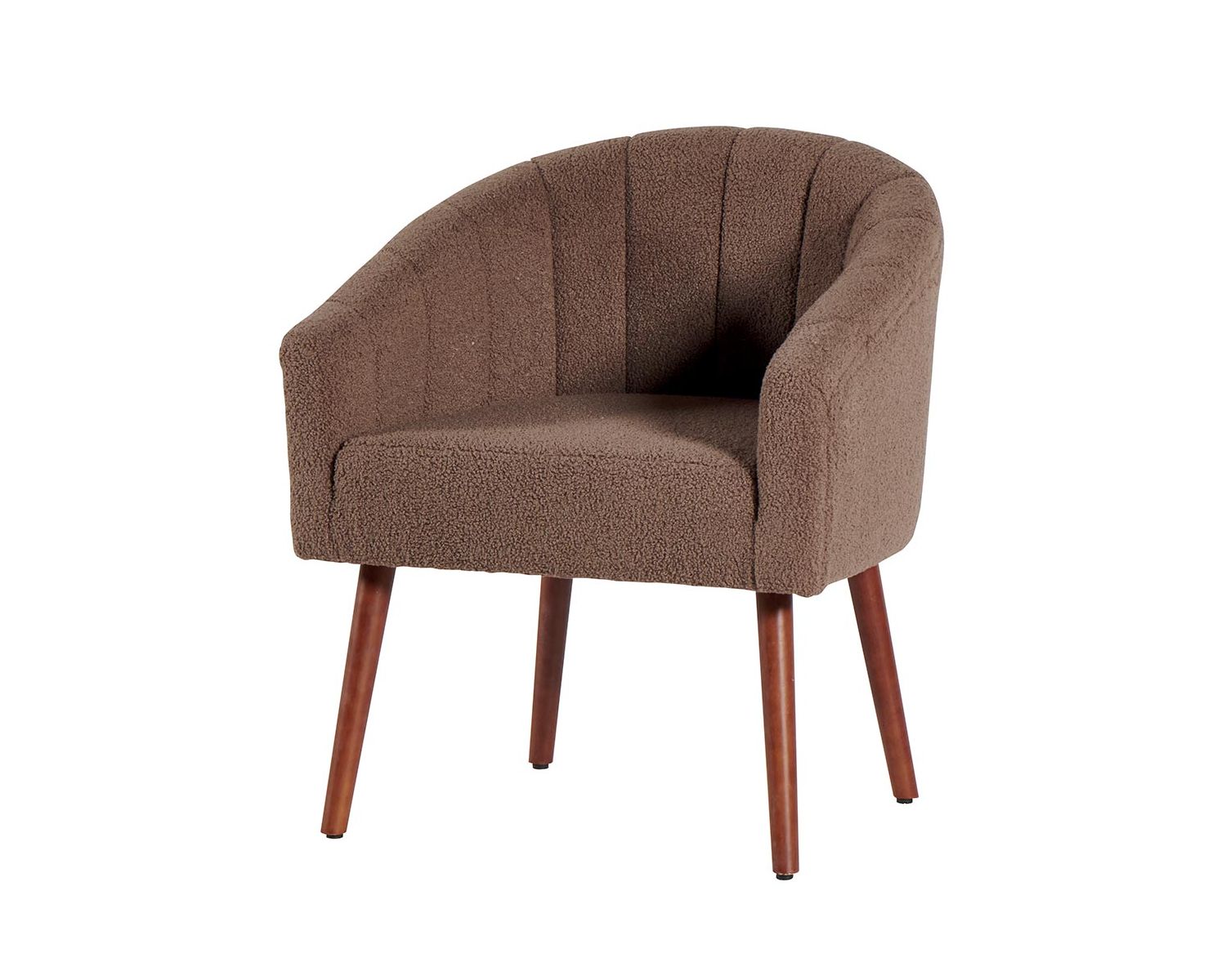 Fauteuil 1 place en bois et tissu taupe "Alrow'