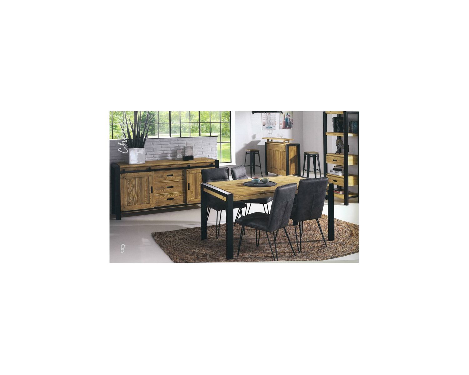 Table en pin massif en 160 cm "Lugano"