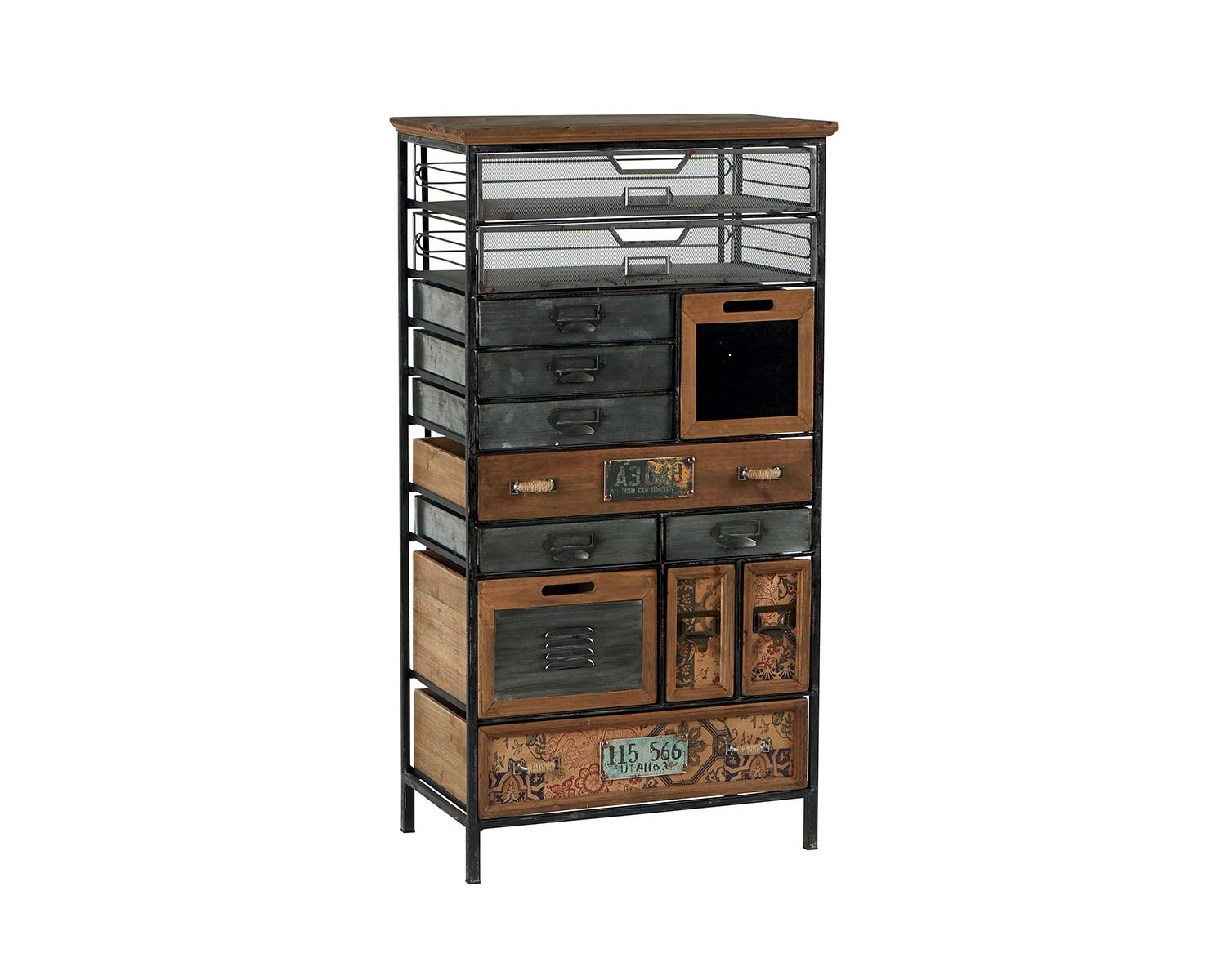 Armoire décorative 13 tiroirs "Mélimélo Indus" 112 cm