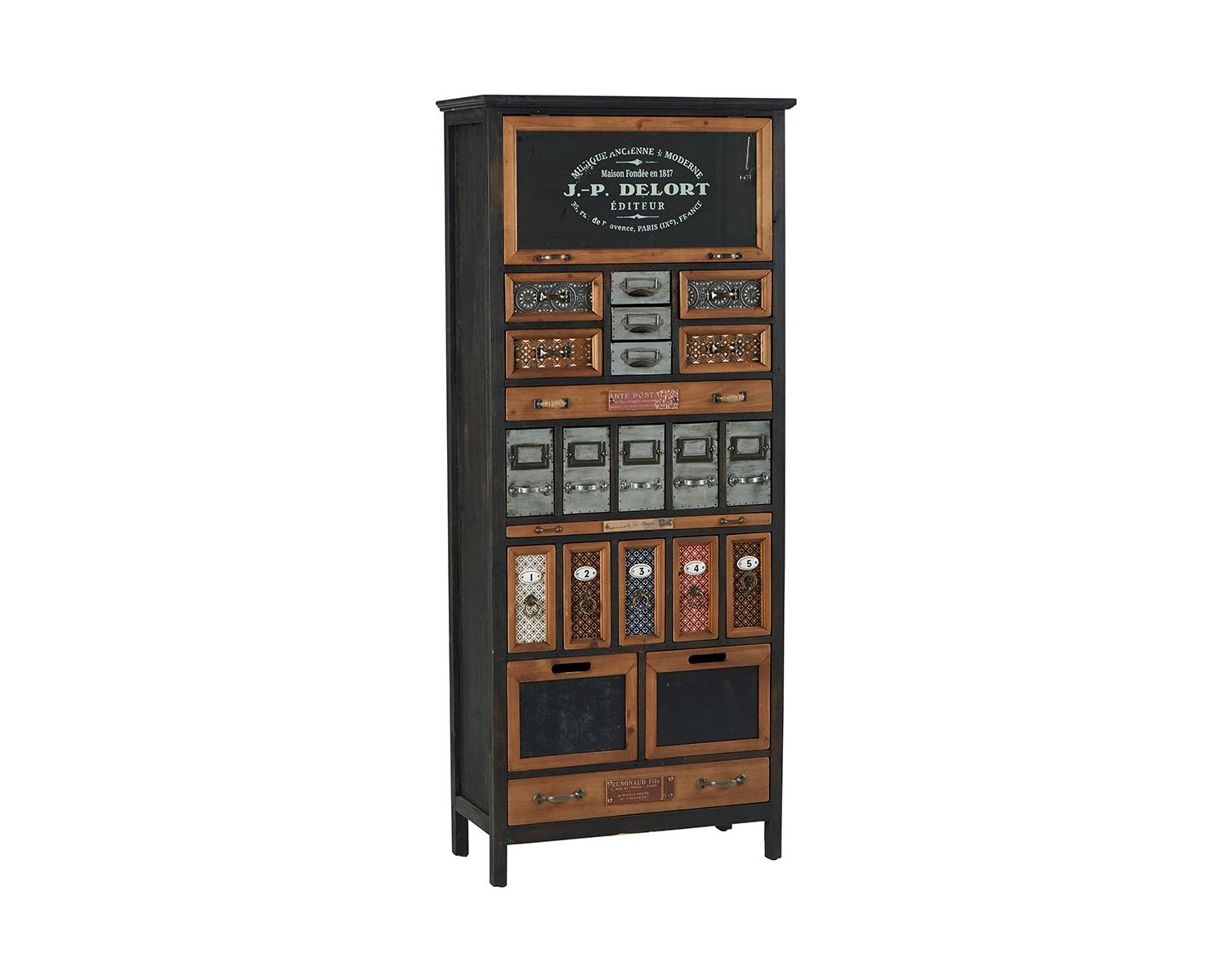 Grande armoire industrielle 21 tiroirs "Mélimélo Indus" 161cm