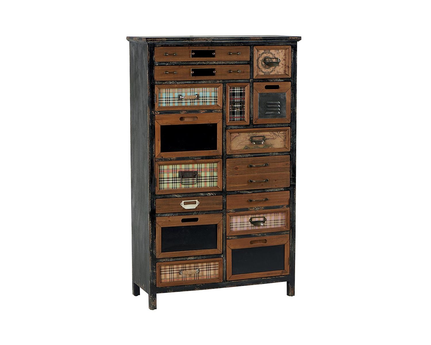 Armoire 10 tiroirs déco "Mélimélo Indus" 126cm