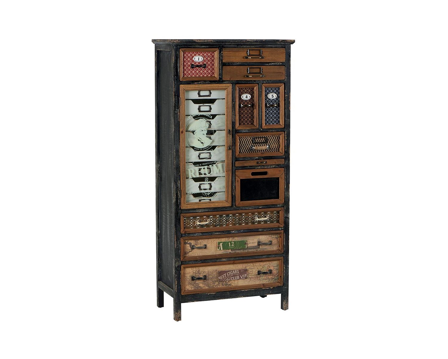 Armoire décorative à tiroirs "Mélimélo Indus" 135cm