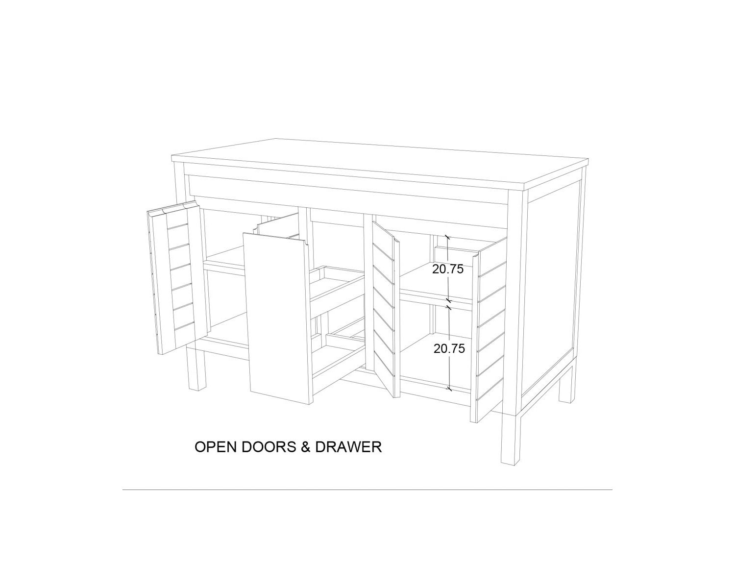 Meuble sous vasque en teck 120 cm "Tamy"