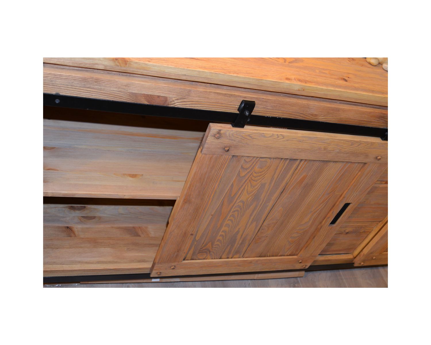 Bahut industriel 3 tiroirs et porte coulissante "Lugano"