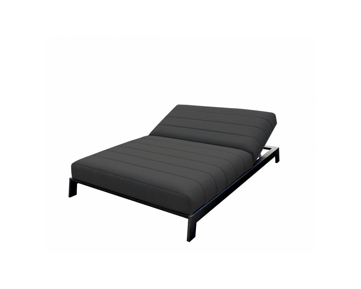 Bain de soleil double gris et noir avec textile Sunbrella "Terrasse"