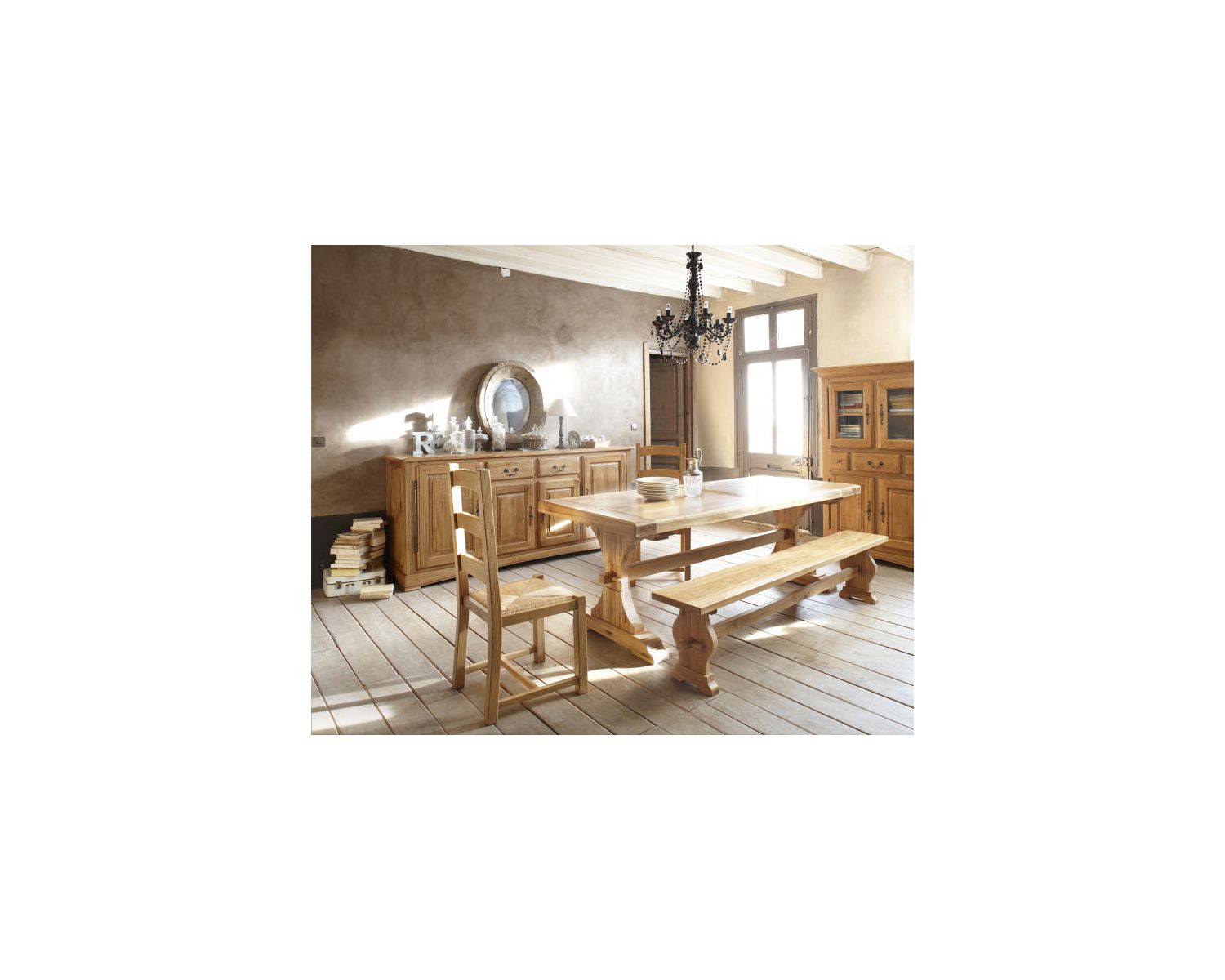 Banc de monastère chêne massif "Antique"