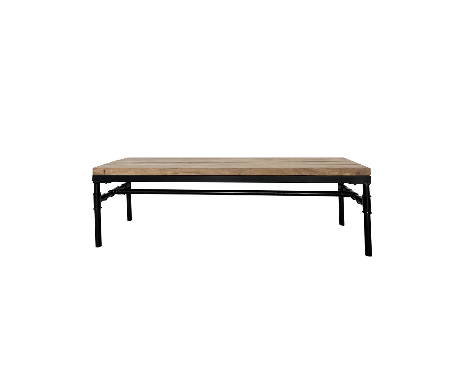 Banc industriel en bois d’acacia massif et métal "Garden"