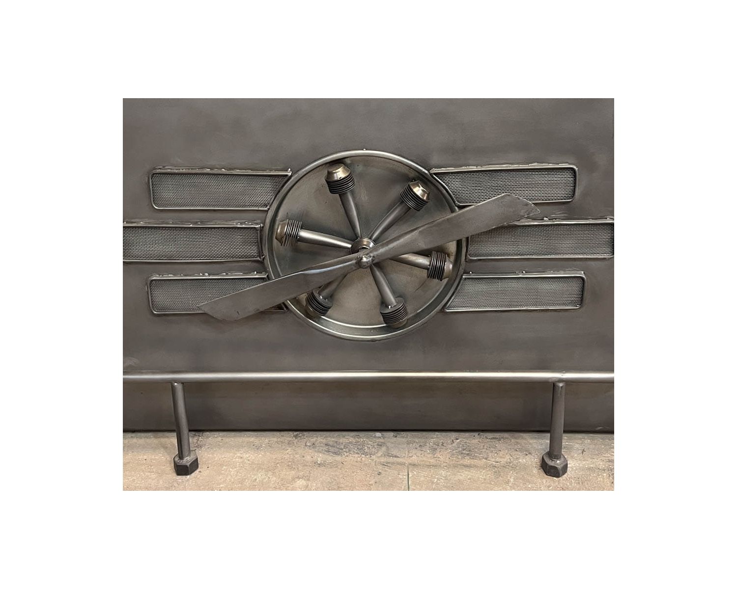 Bar métal et bois style récup multi rangements "Crazy" avec hélice